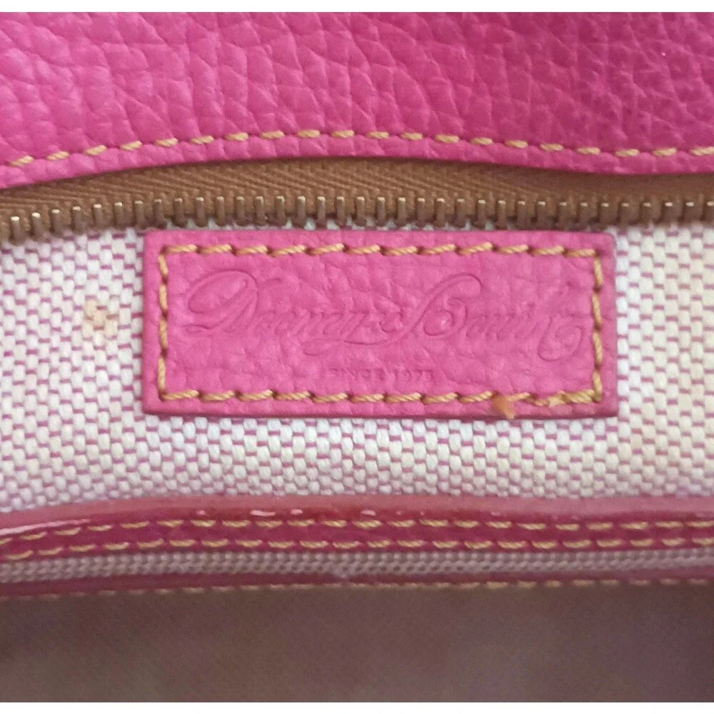 Dooney & Bourke Pink Tote Bag with Brown Trim